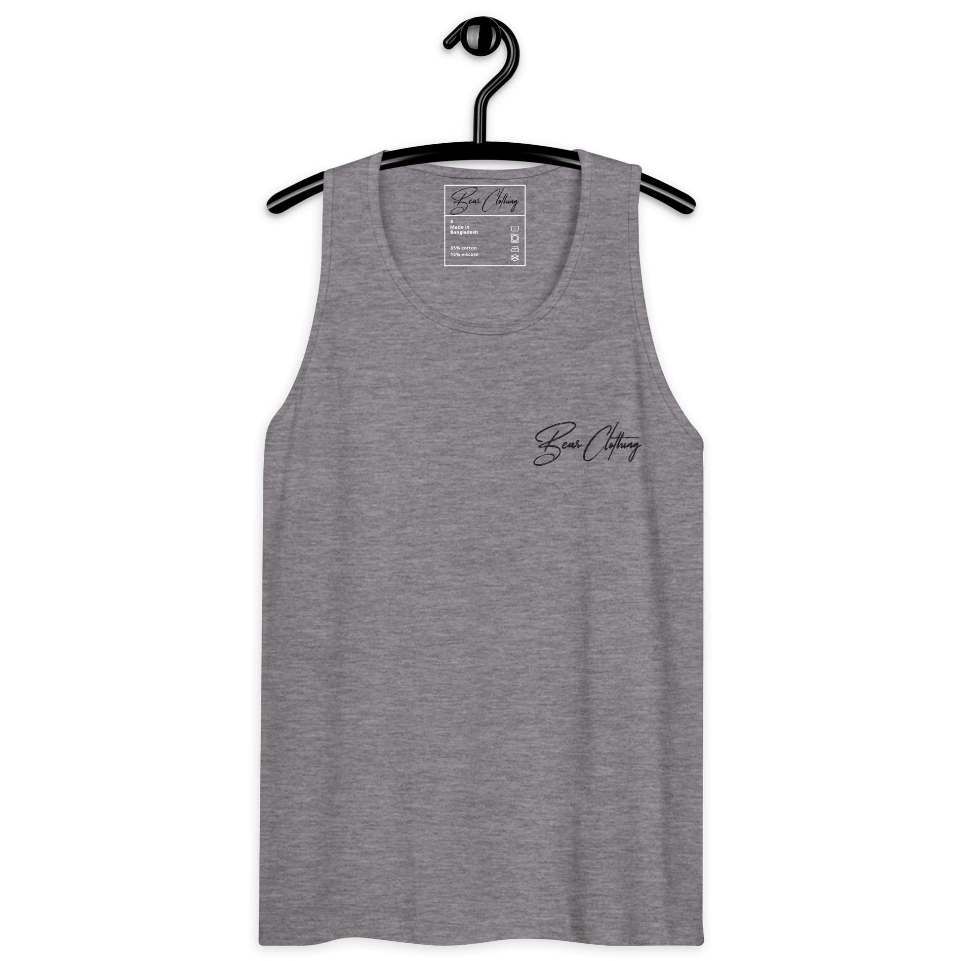 Black Signature Embroidery Premium Men's Tank Top - Bearclothing