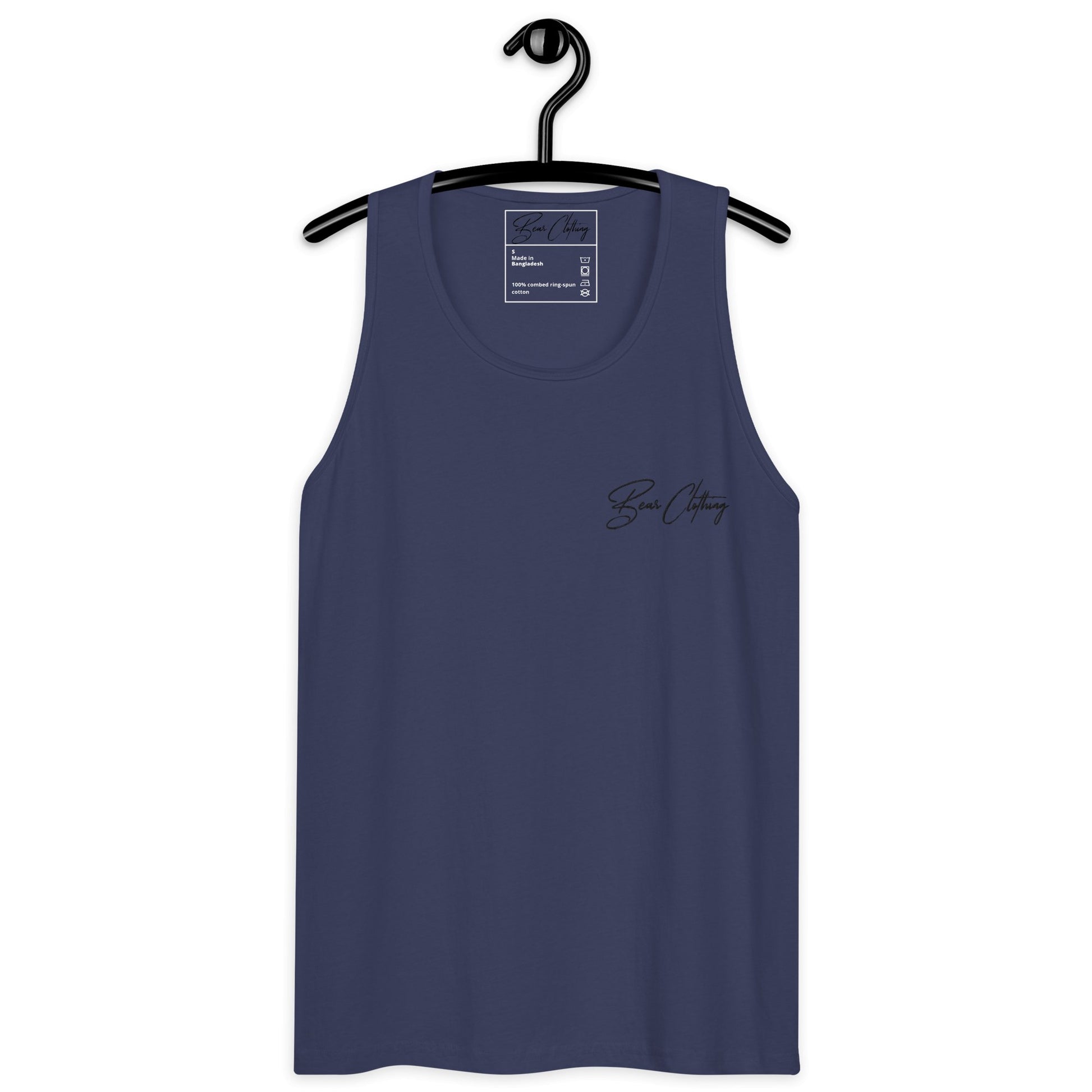 Black Signature Embroidery Premium Men's Tank Top - Bearclothing