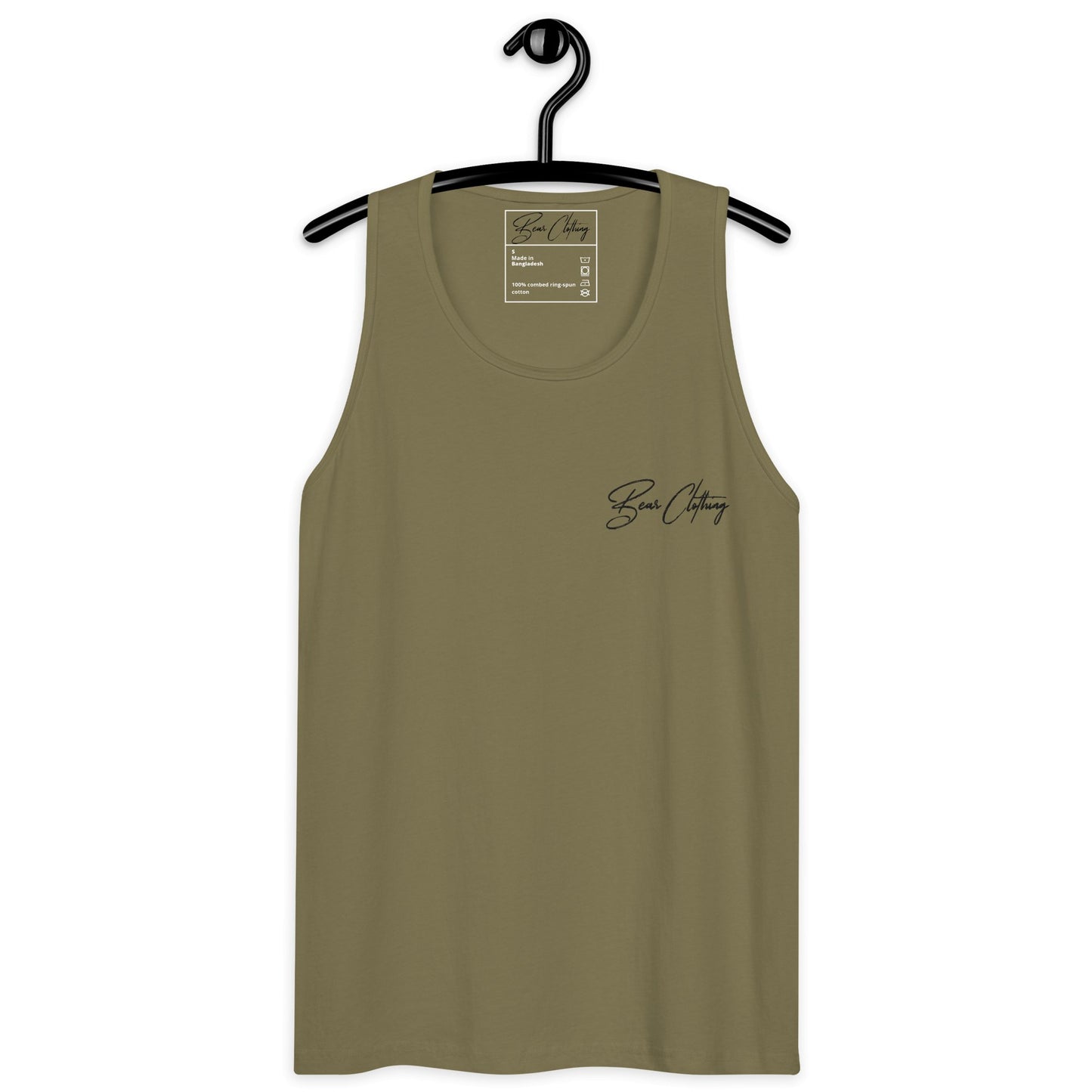 Black Signature Embroidery Premium Men's Tank Top - Bearclothing