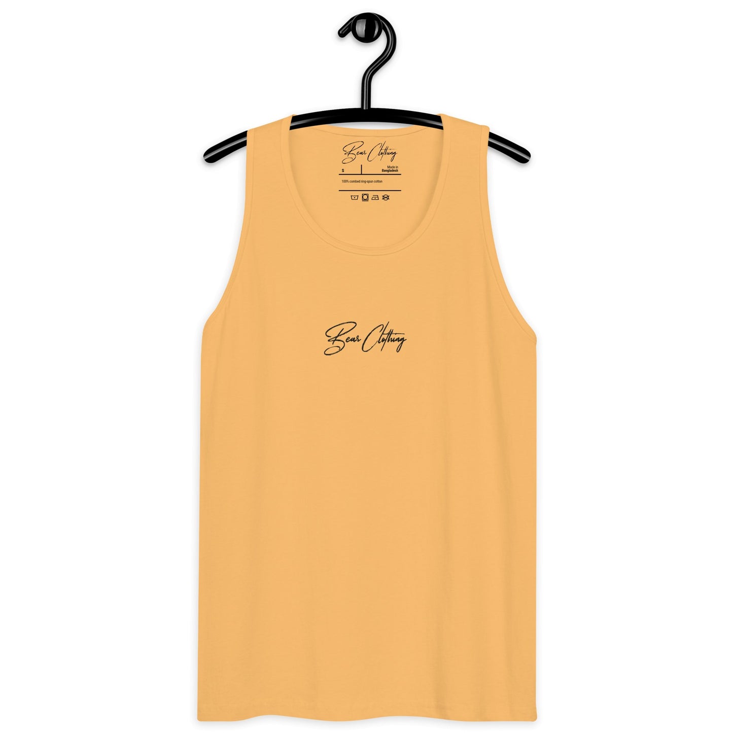 Black Signature Center Embroidery Premium Men's Tank Top - Bearclothing