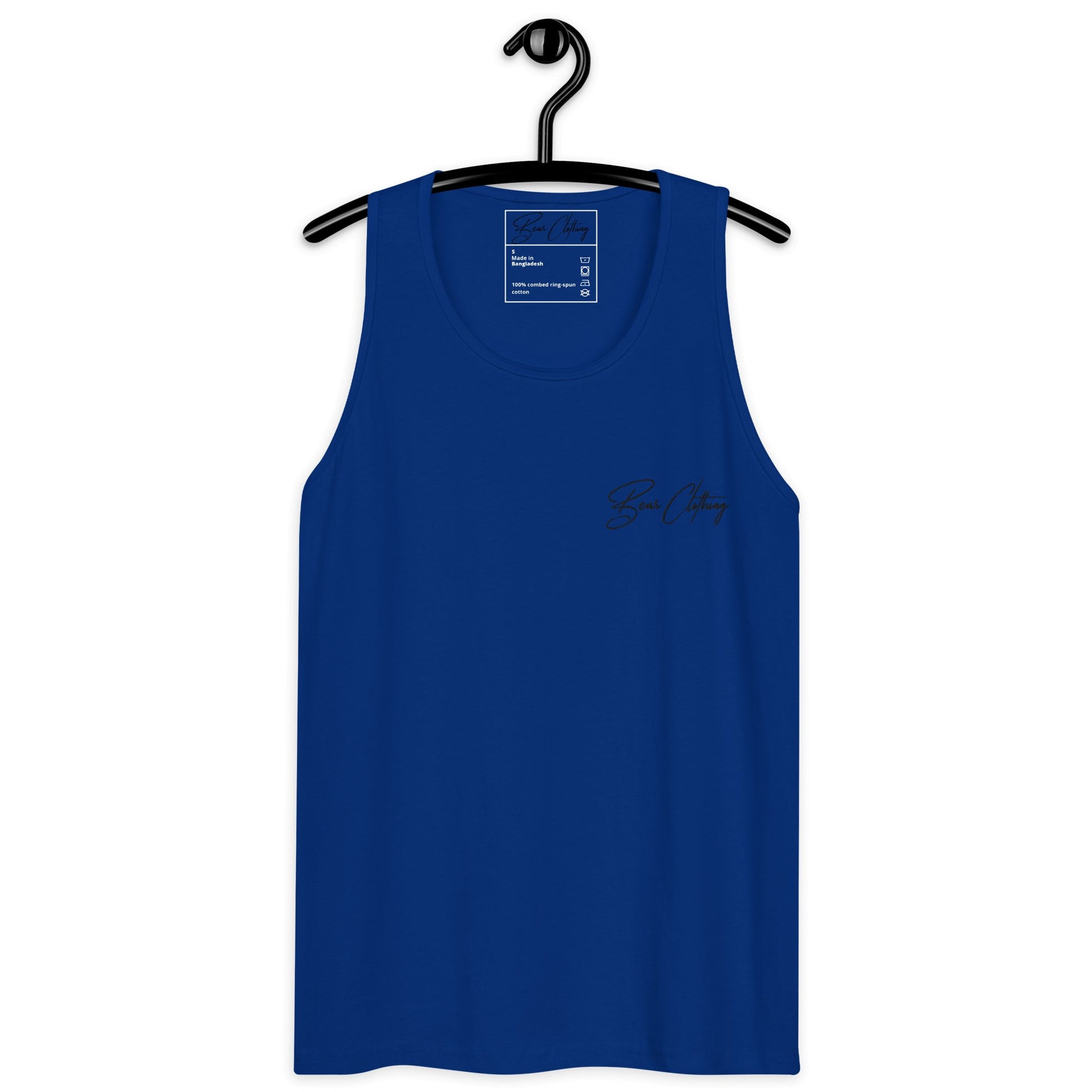 Black Signature Embroidery Premium Men's Tank Top - Bearclothing