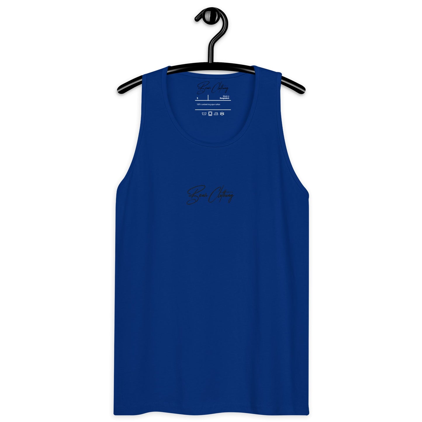 Black Signature Center Embroidery Premium Men's Tank Top - Bearclothing