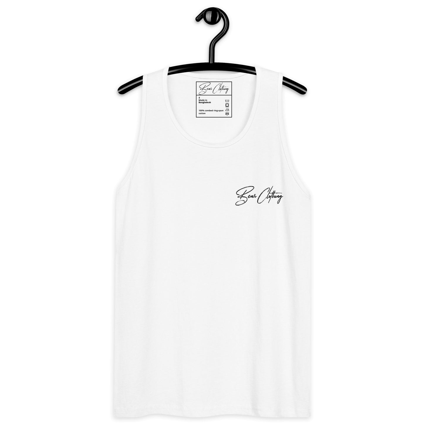 Black Signature Embroidery Premium Men's Tank Top - Bearclothing