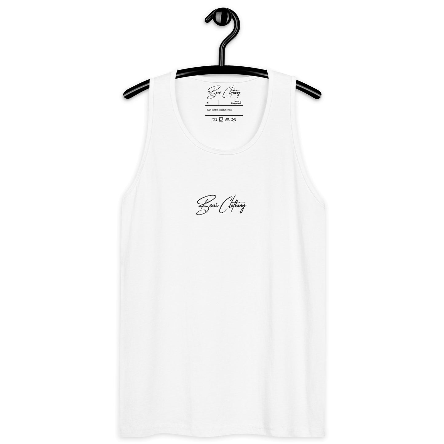 Black Signature Center Embroidery Premium Men's Tank Top - Bearclothing