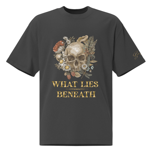 What Lies Beneath Oversized Pump cover faded t-shirt - Bearclothing