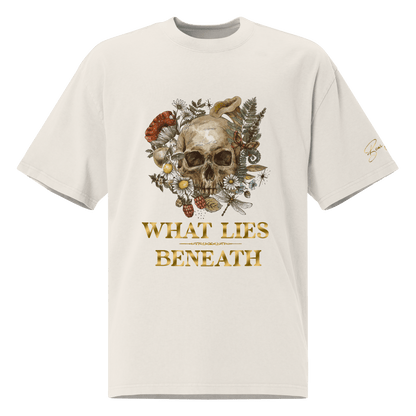 What Lies Beneath Oversized Pump cover faded t-shirt - Bearclothing