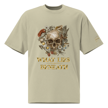 What Lies Beneath Oversized Pump cover faded t-shirt - Bearclothing