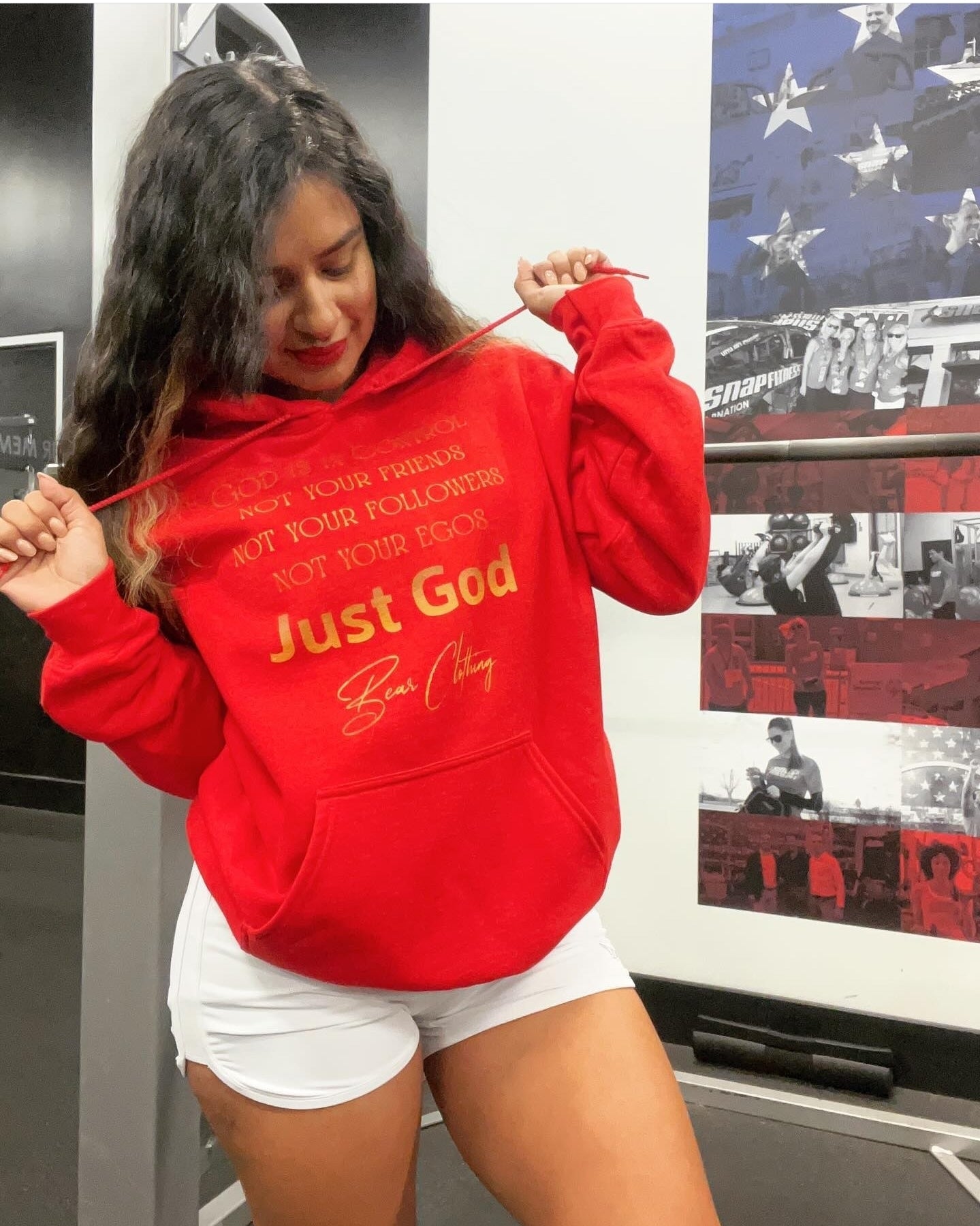 Just God! Collection Gold Print Hoodie - Bearclothing