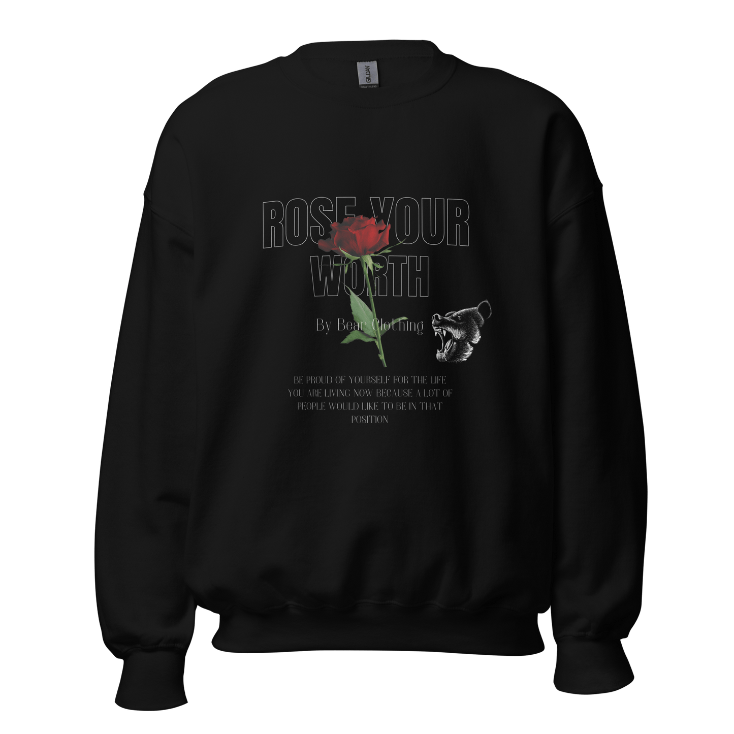 Fall Rose Your Worth Unisex Crewneck Sweatshirt Hoodie - Bearclothing