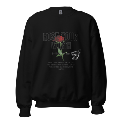 Fall Rose Your Worth Unisex Crewneck Sweatshirt Hoodie - Bearclothing