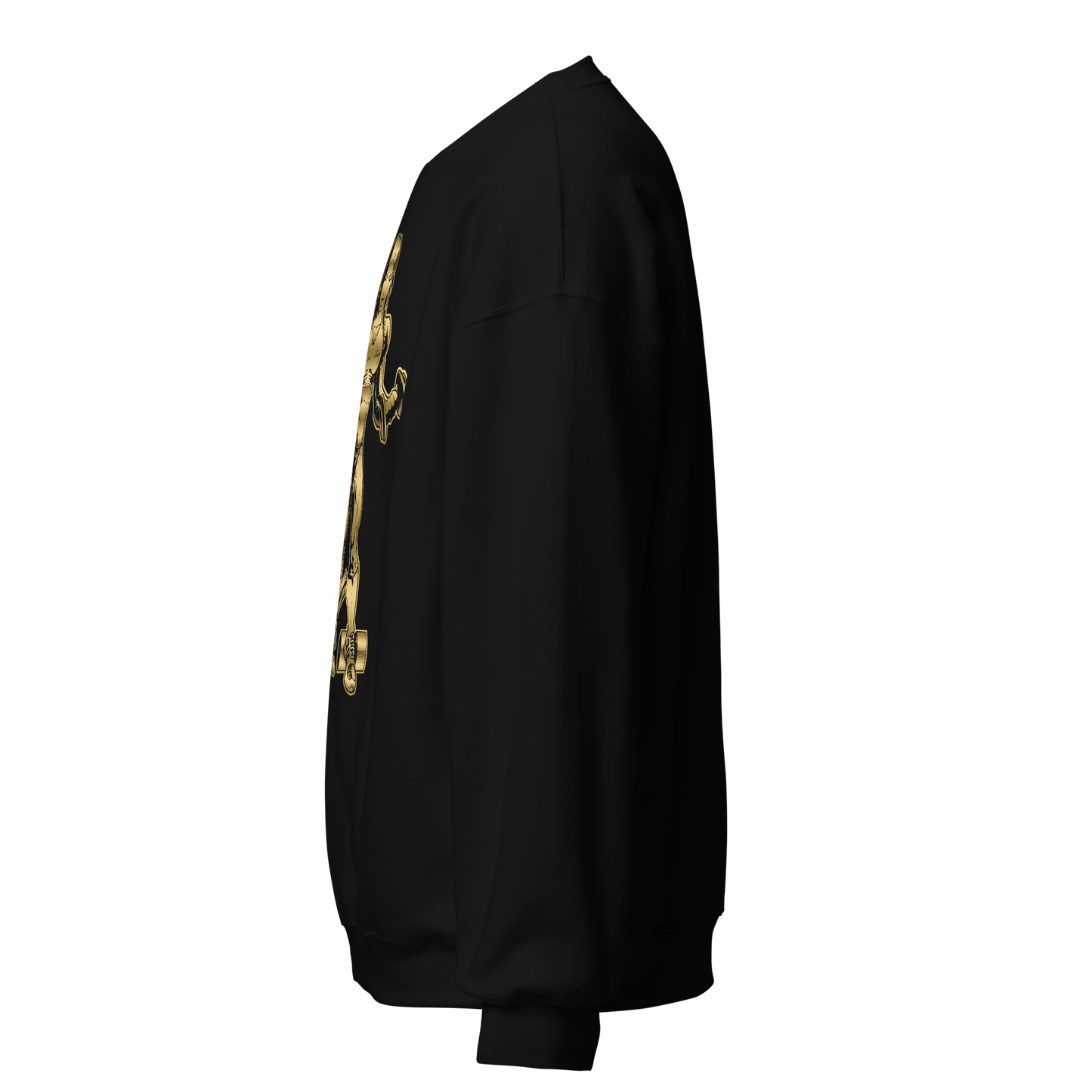 Fall strong women gold print crewneck hoodie - Bearclothing