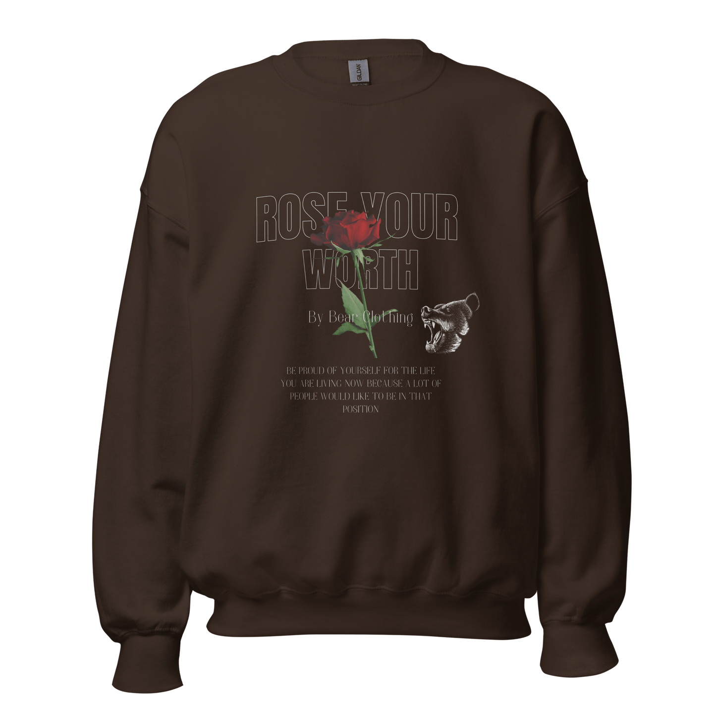 Fall Rose Your Worth Unisex Crewneck Sweatshirt Hoodie - Bearclothing