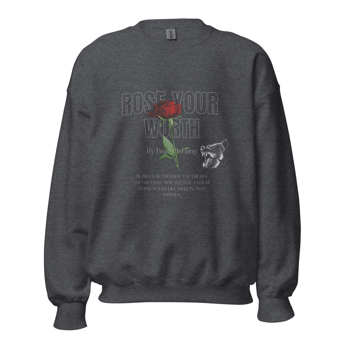 Fall Rose Your Worth Unisex Crewneck Sweatshirt Hoodie - Bearclothing