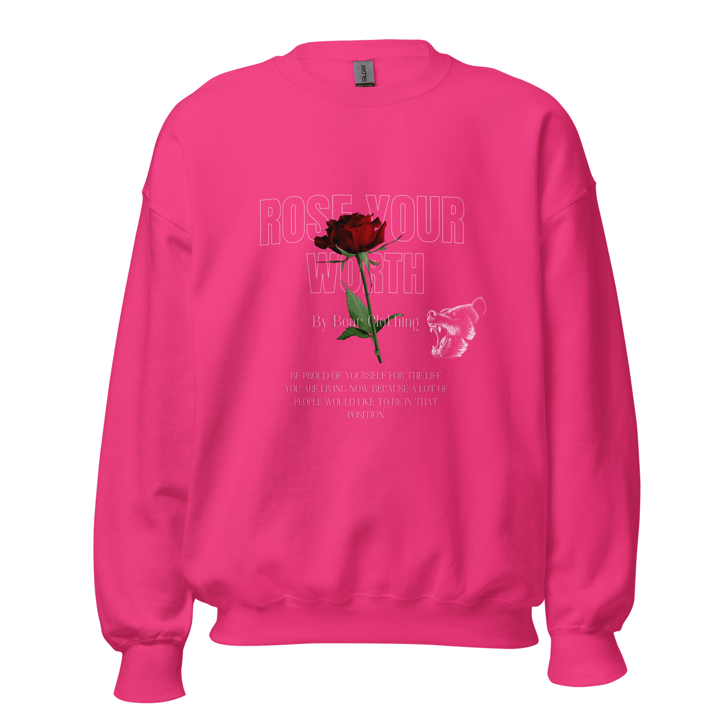 Fall Rose Your Worth Unisex Crewneck Sweatshirt Hoodie - Bearclothing