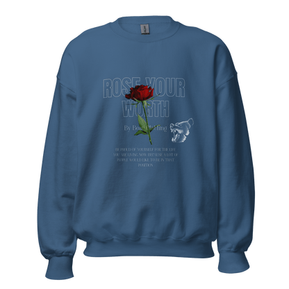 Fall Rose Your Worth Unisex Crewneck Sweatshirt Hoodie - Bearclothing