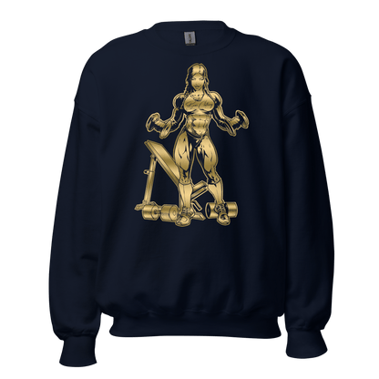 Fall strong women gold print crewneck hoodie - Bearclothing