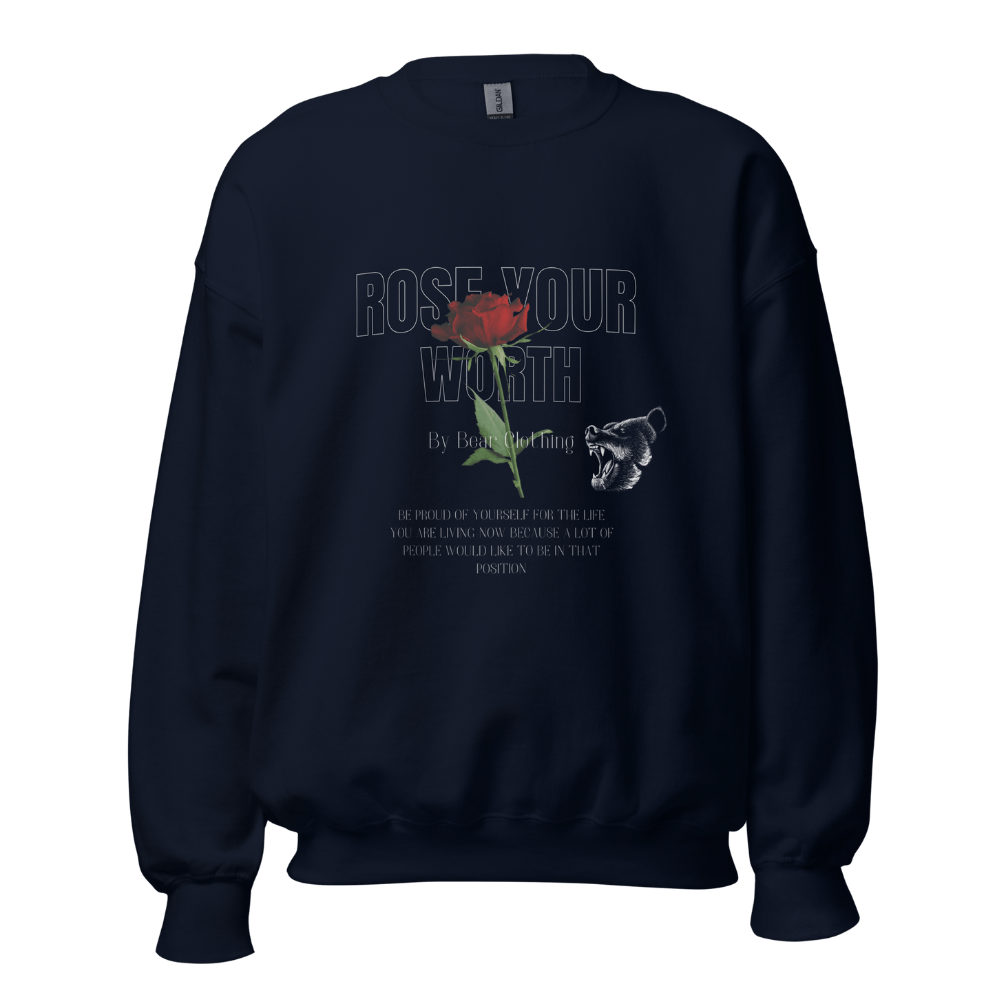 Fall Rose Your Worth Unisex Crewneck Sweatshirt Hoodie - Bearclothing