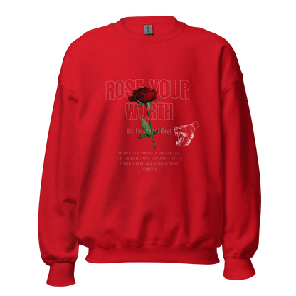 Fall Rose Your Worth Unisex Crewneck Sweatshirt Hoodie - Bearclothing