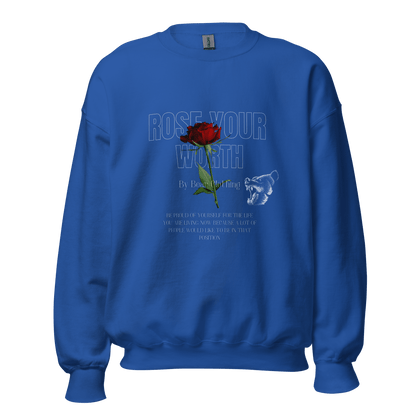 Fall Rose Your Worth Unisex Crewneck Sweatshirt Hoodie - Bearclothing