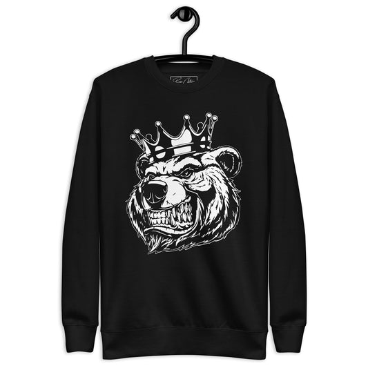 White Bear With Crown Unisex Premium Sweatshirt - Bearclothing