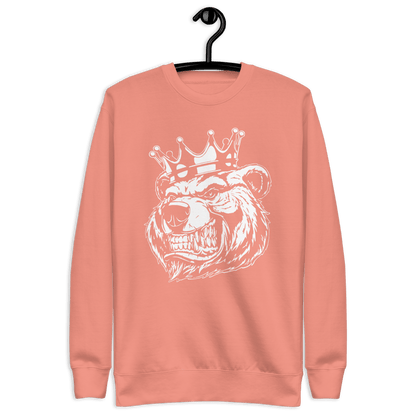 Fall white bear with crown Unisex Premium Sweatshirt hoodie - Bearclothing