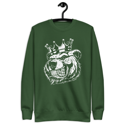 Fall white bear with crown Unisex Premium Sweatshirt hoodie - Bearclothing