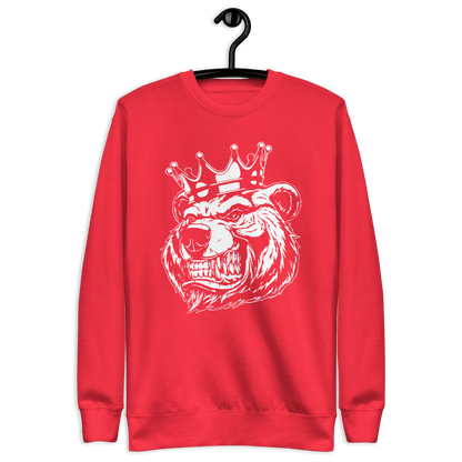 Fall white bear with crown Unisex Premium Sweatshirt hoodie - Bearclothing