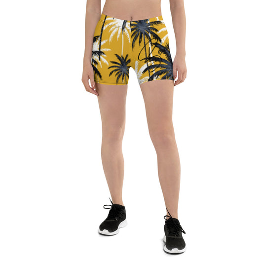 Palm Tree Yoga Shorts - Bearclothing