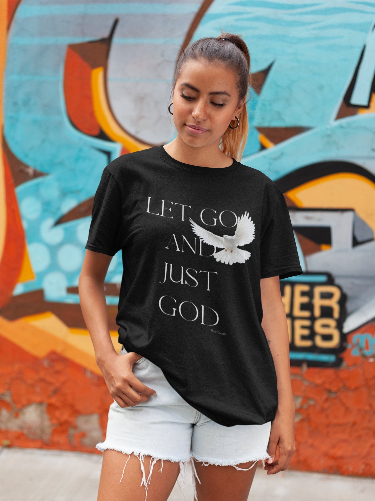 White Print Just God! Tee - Bearclothing