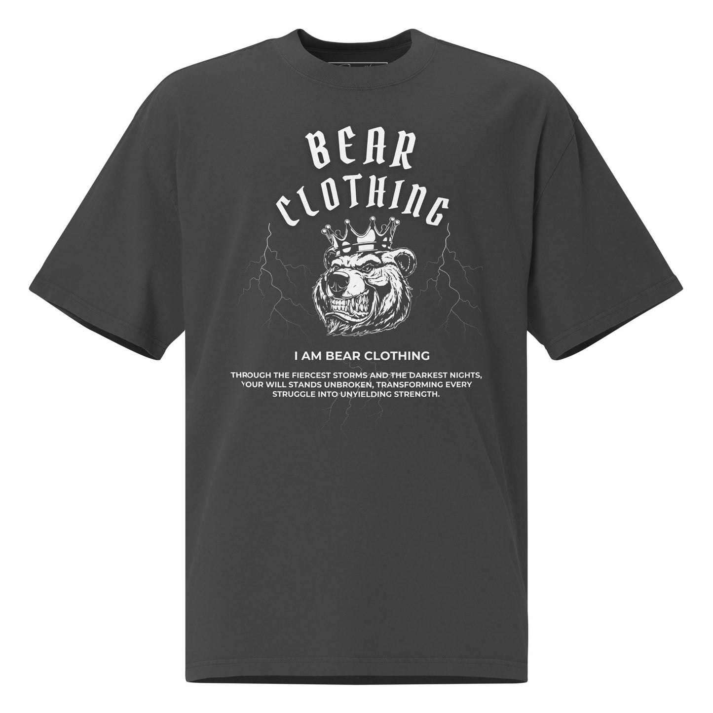 I am bear clothing oversized faded graphic t-shirt. - Bearclothing