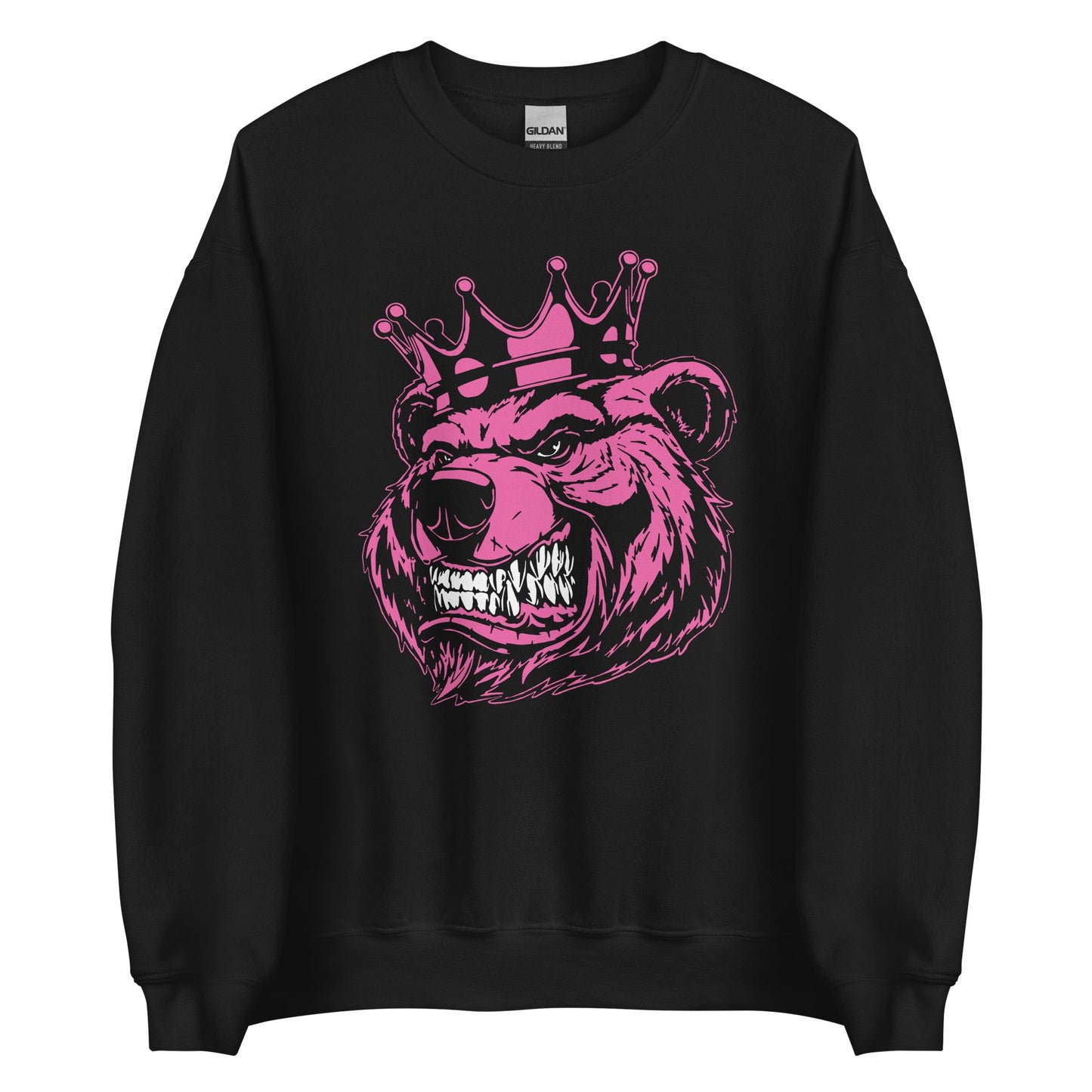 Pink Print Bear with Crown Sweatshirt - Bearclothing