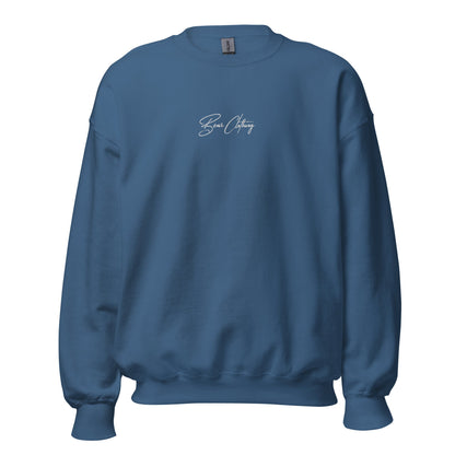 Fall White Small Signature Embroidery Gildan Sweatshirt