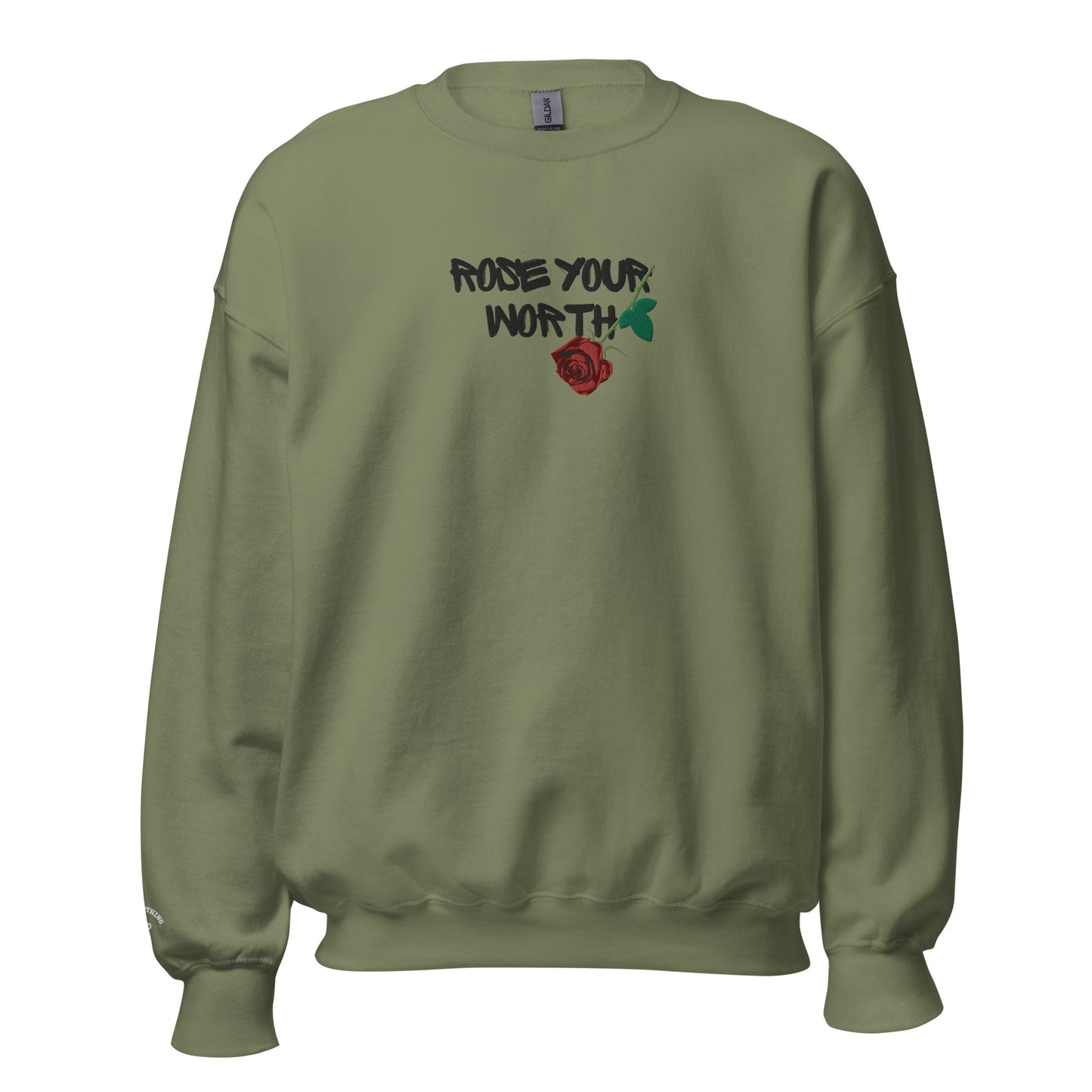 Rose Your Worth Embroidery Unisex Sweatshirt - Bearclothing