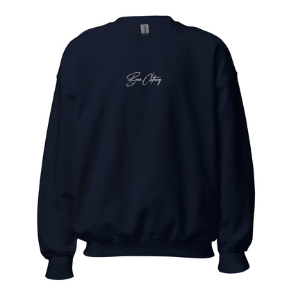 Fall White Small Signature Embroidery Gildan Sweatshirt