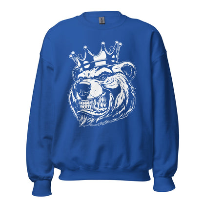 White Bear with Crown Sweatshirt - Bearclothing