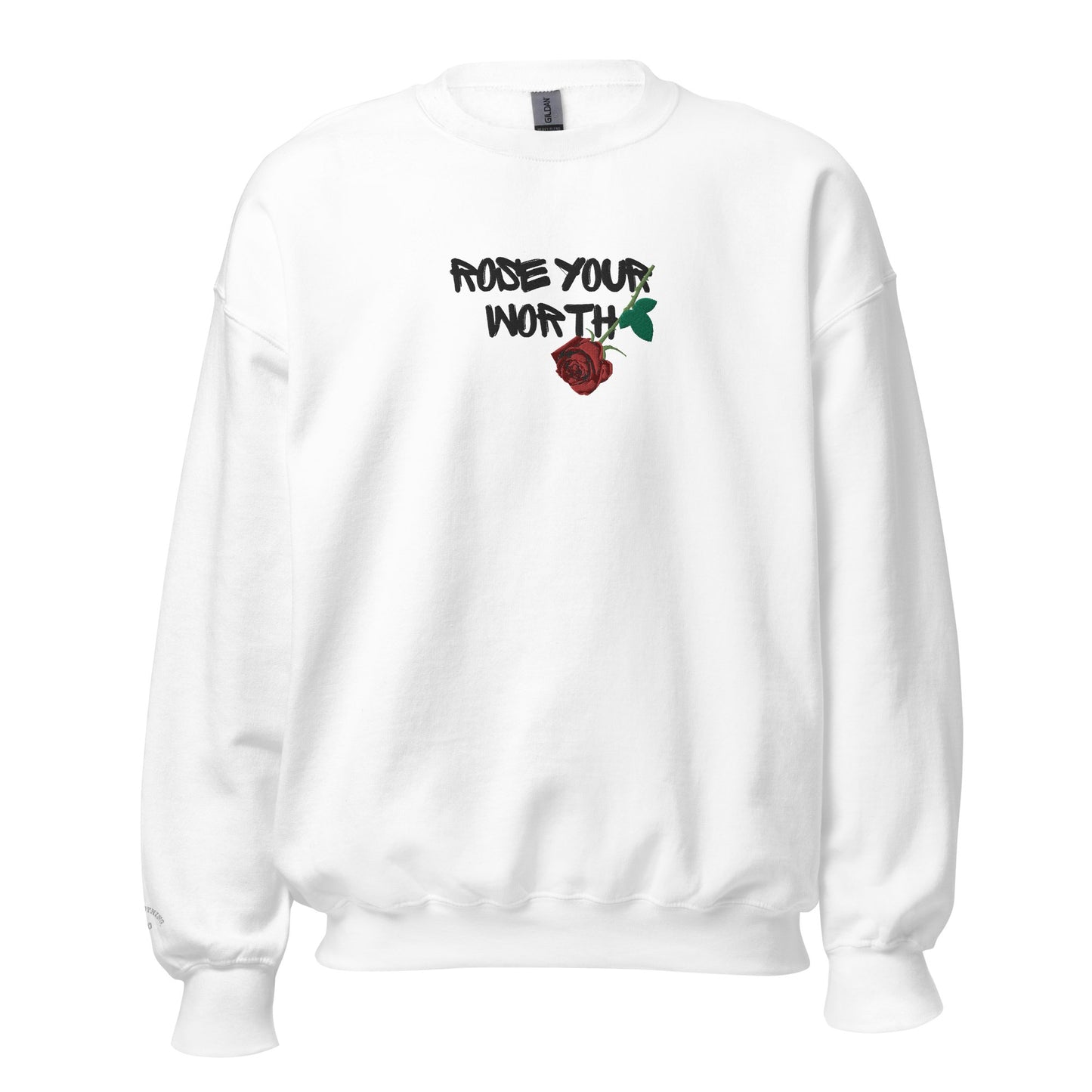 Rose Your Worth Embroidery Unisex Sweatshirt - Bearclothing