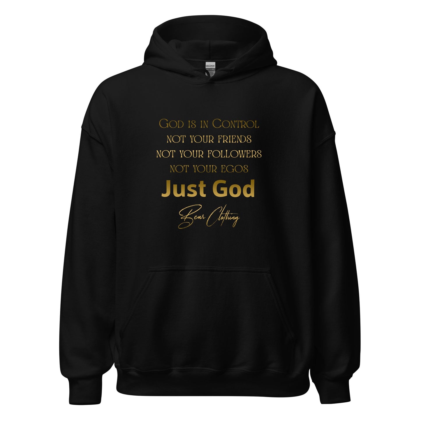 Just God! Collection Gold Print Hoodie - Bearclothing