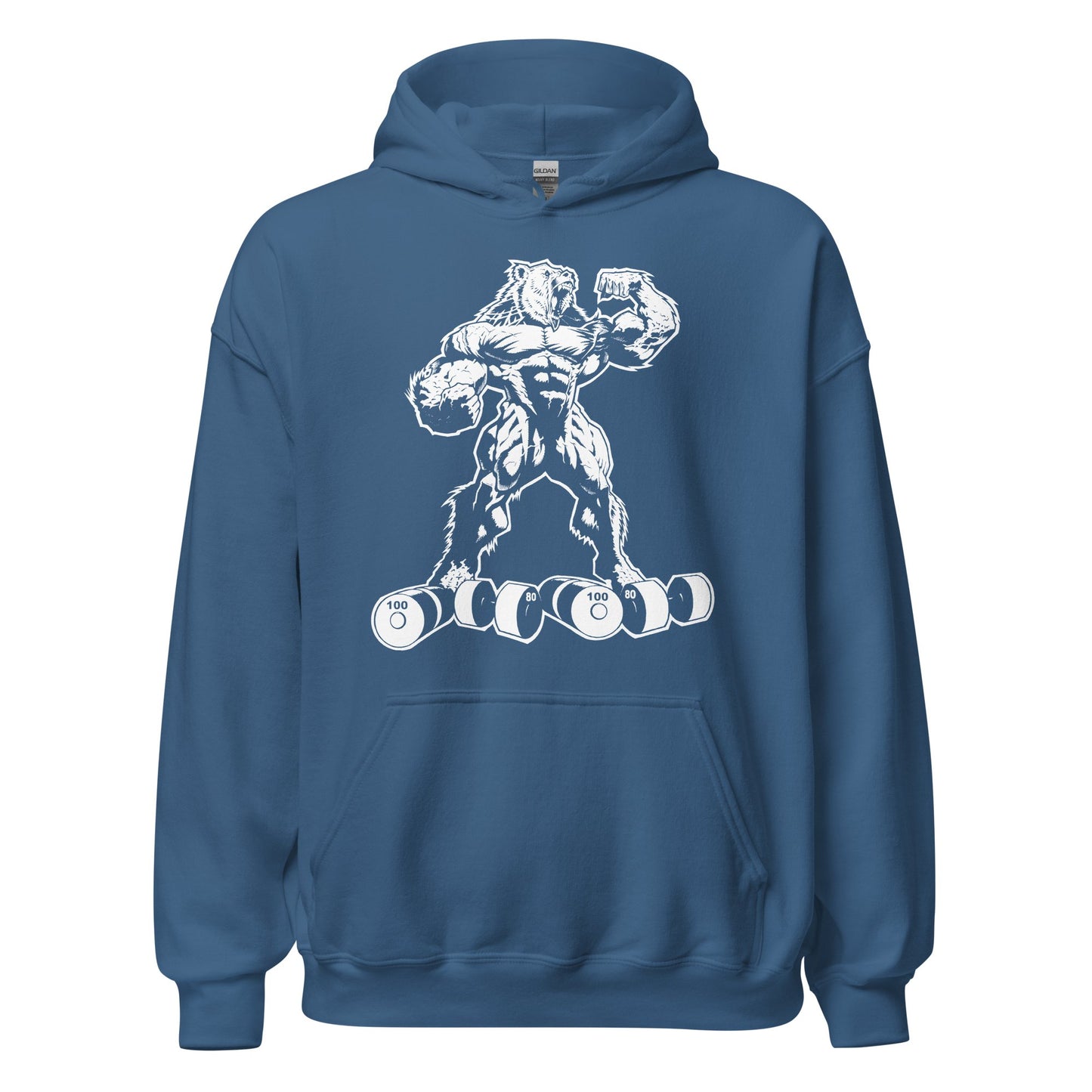 Fall White Bear Strong Print Hoodie