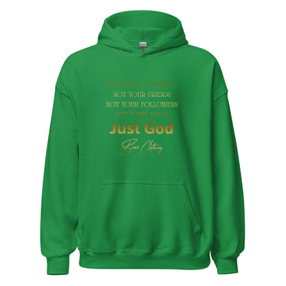 Just God! Collection Gold Print Hoodie - Bearclothing