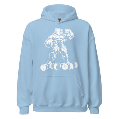 Fall White Bear Strong Print Hoodie