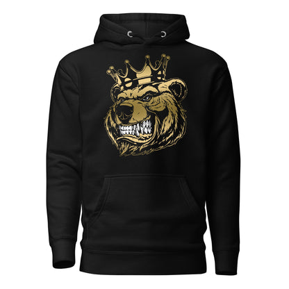 Fall Gold Bear with Crown Print Hoodie