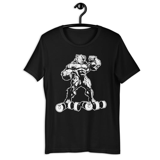 White Print Bear Strong Premium Tee' - Bearclothing