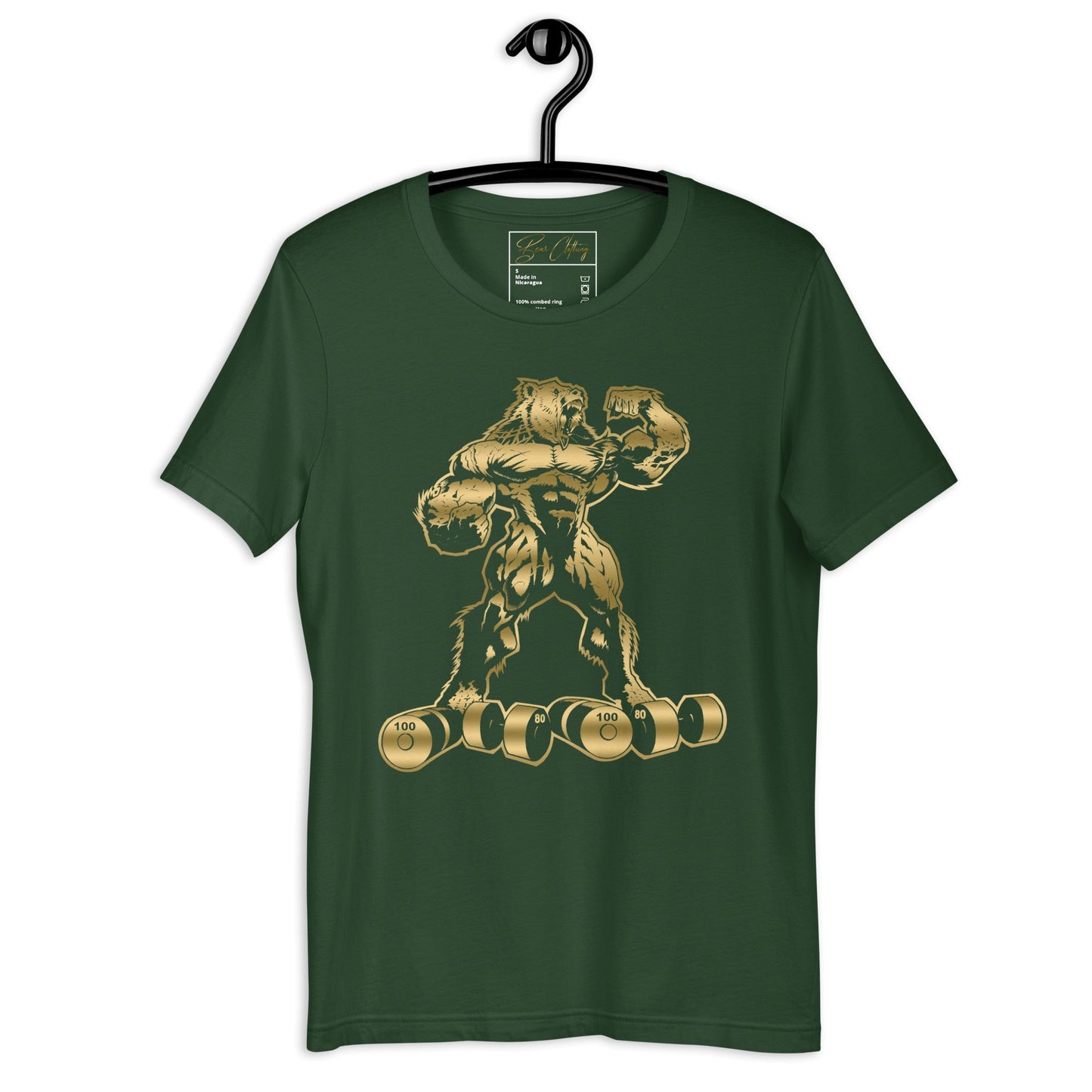 Gold Print Bear Strong Men's T-Shirt