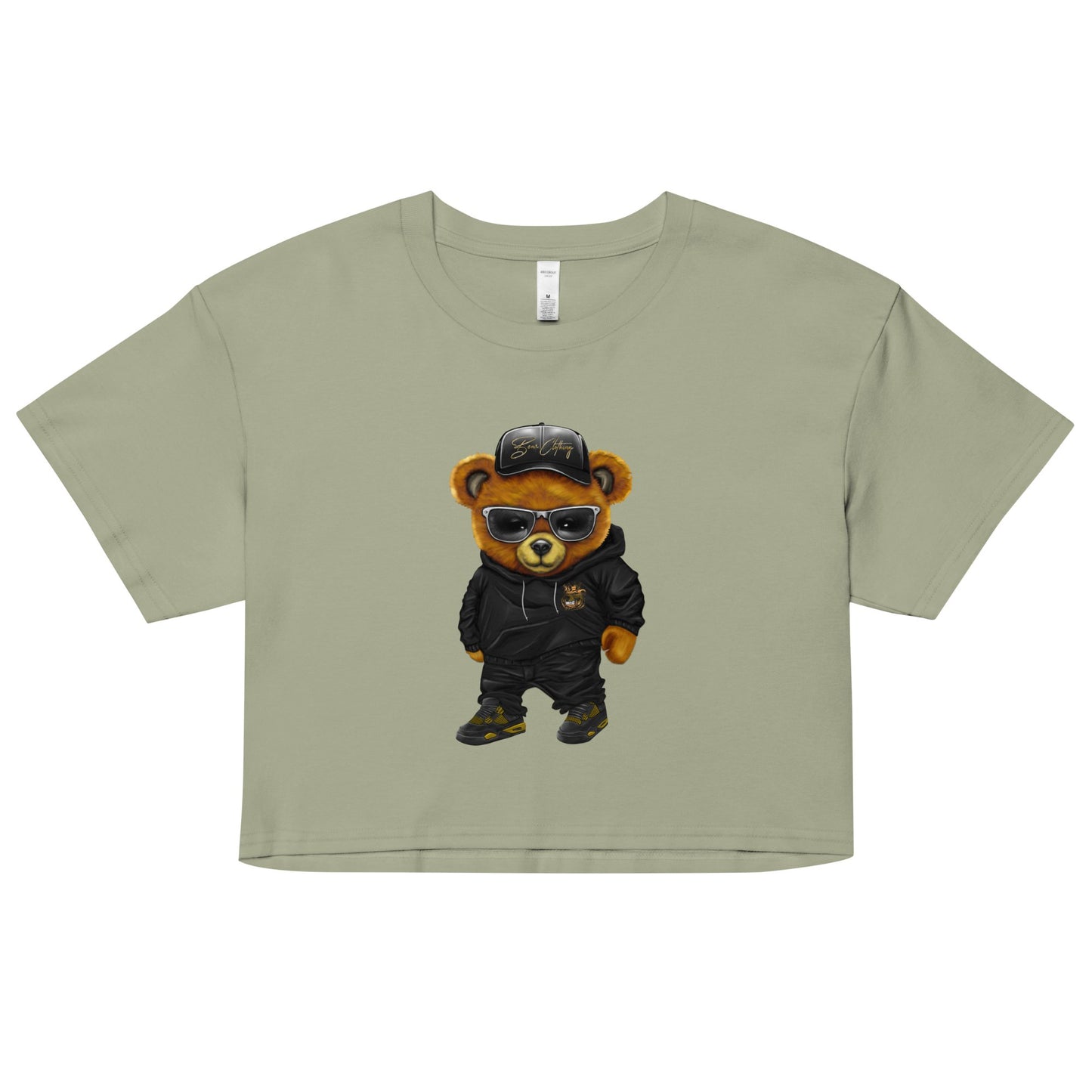 Wrapped In His Worth Honey Bear Crop Top - Bearclothing