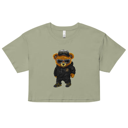 Wrapped In His Worth Honey Bear Crop Top - Bearclothing